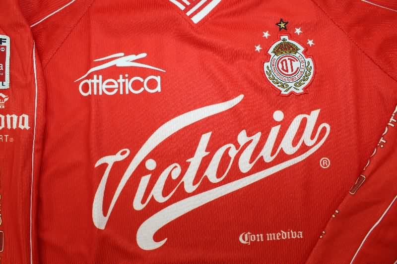 Thailand Quality(AAA) 1999/00 Deportivo Toluca Home Retro Long Sleeve Soccer Jersey