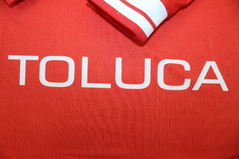 Thailand Quality(AAA) 1999/00 Deportivo Toluca Home Retro Long Sleeve Soccer Jersey