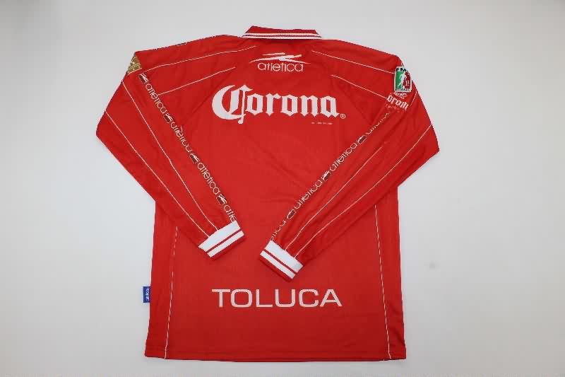 Thailand Quality(AAA) 1999/00 Deportivo Toluca Home Retro Long Sleeve Soccer Jersey