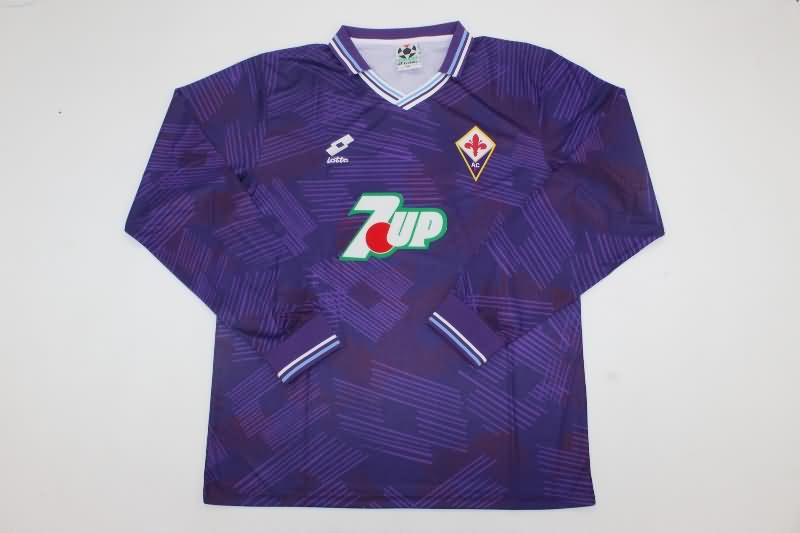 Thailand Quality(AAA) 1992/93 Fiorentina Home Long Sleeve Retro Soccer Jersey