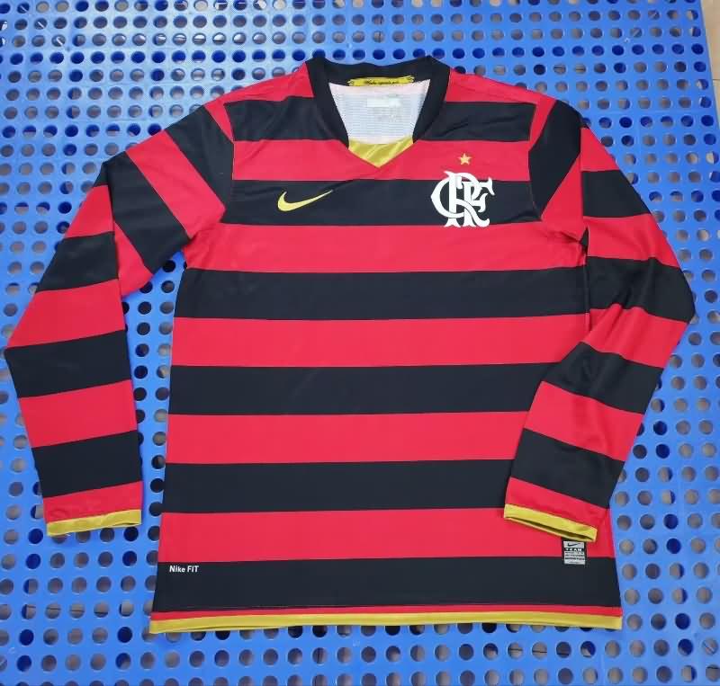 Thailand Quality(AAA) 2008 Flamengo Home Retro Long Sleeve Soccer Jersey