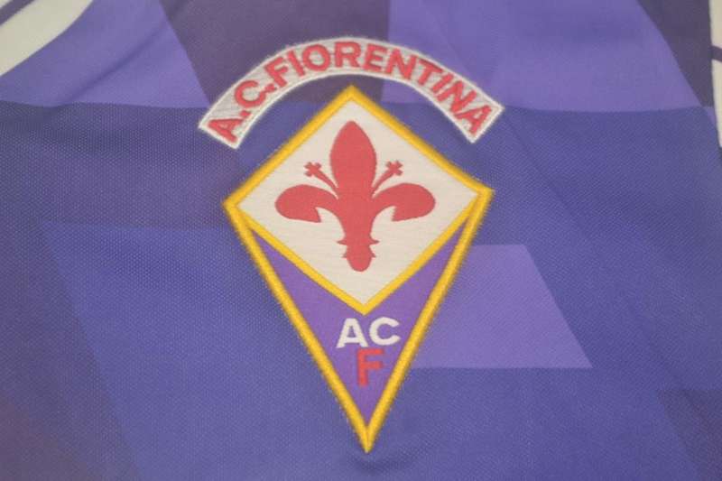 Thailand Quality(AAA) 1991/92 Fiorentina Away Retro Soccer Jersey