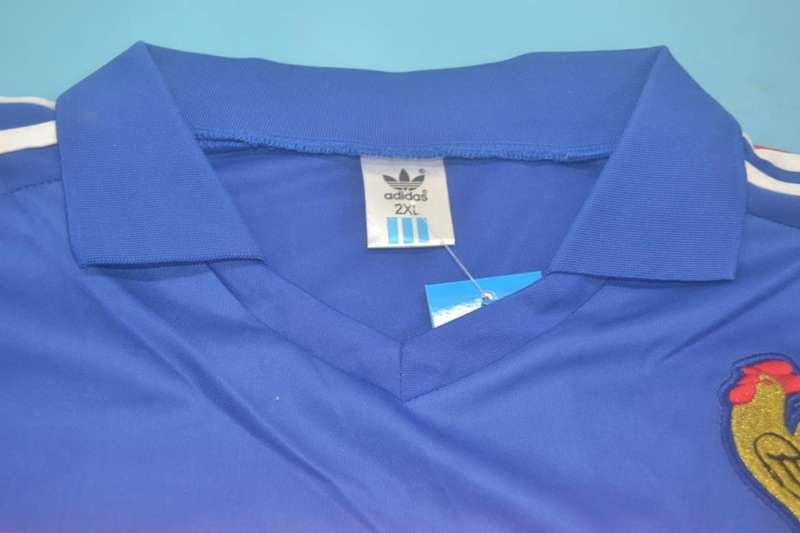 Thailand Quality(AAA) 1984 France Home Retro Soccer Jersey(L/S)