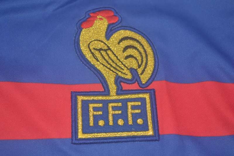 Thailand Quality(AAA) 1984 France Home Retro Soccer Jersey(L/S)