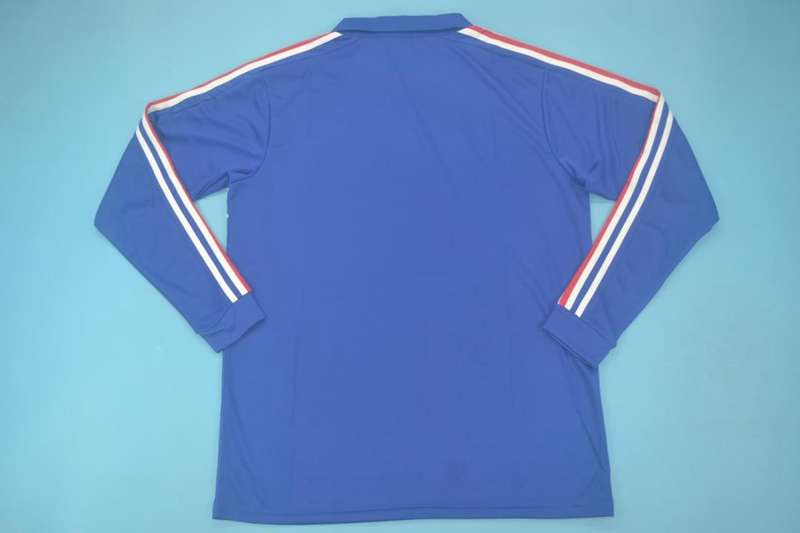 Thailand Quality(AAA) 1984 France Home Retro Soccer Jersey(L/S)