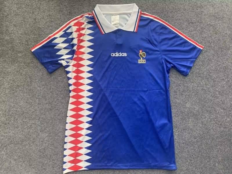 Thailand Quality(AAA) 1994 France Home Retro Soccer Jersey