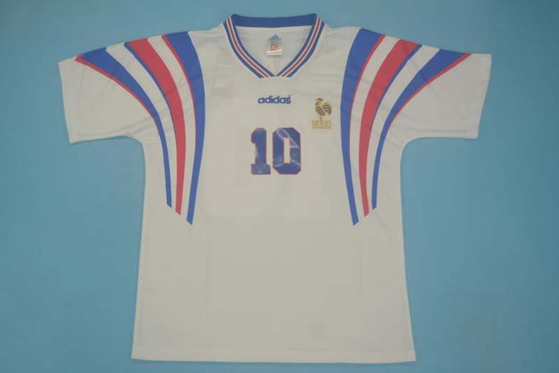 Thailand Quality(AAA) 1996 France Away Retro Soccer Jersey