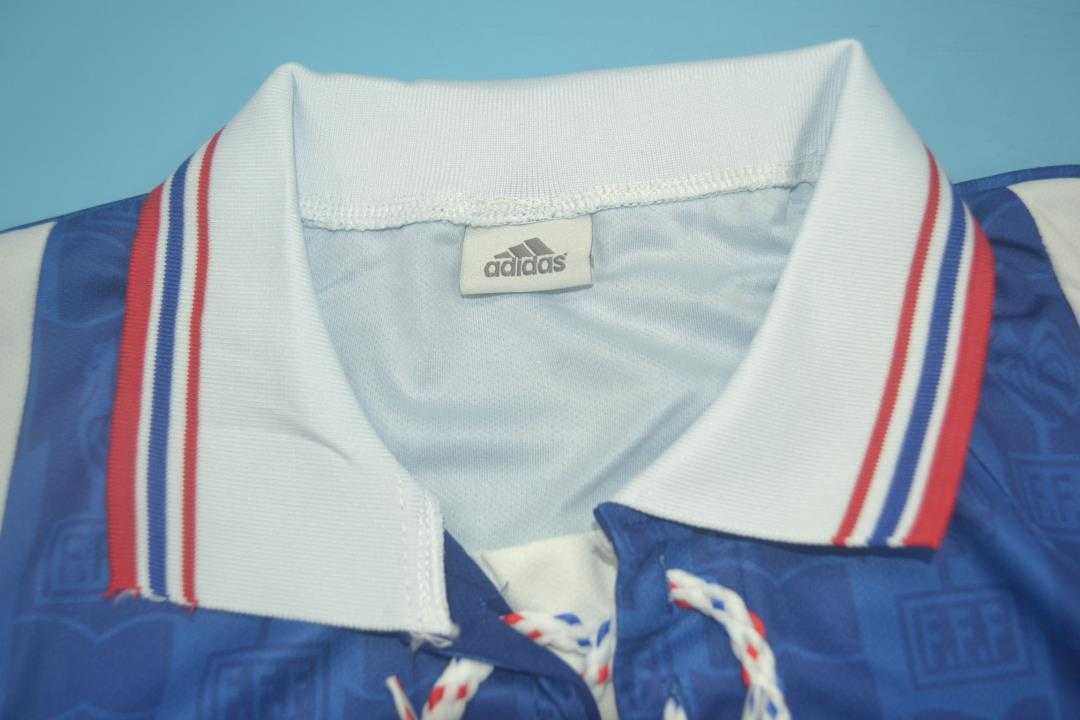 Thailand Quality(AAA) 1996 France Home Retro Soccer Jersey