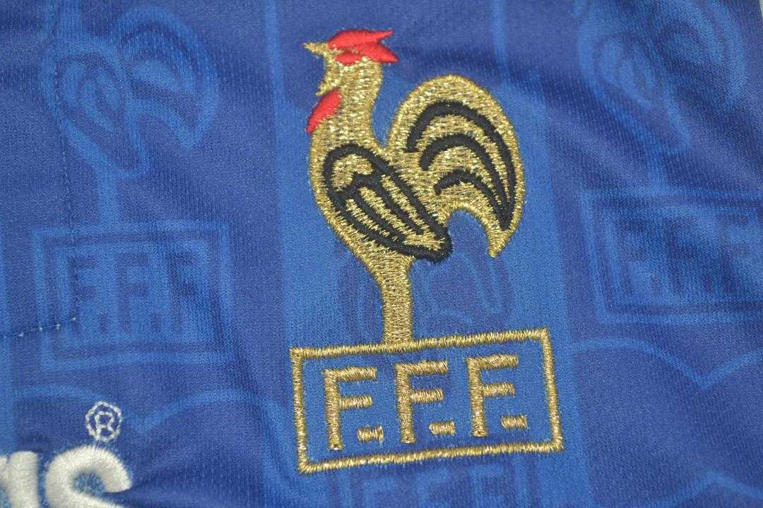 Thailand Quality(AAA) 1996 France Home Retro Soccer Jersey