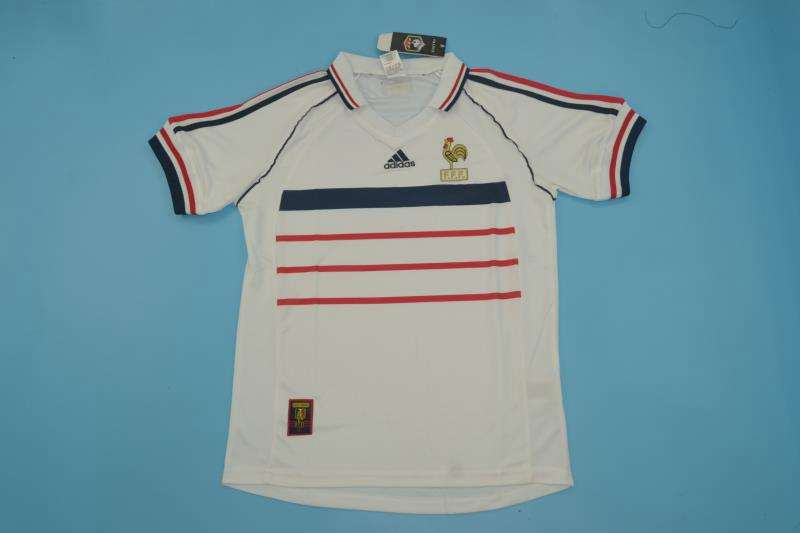 Thailand Quality(AAA) 1998 France Away Retro Soccer Jersey