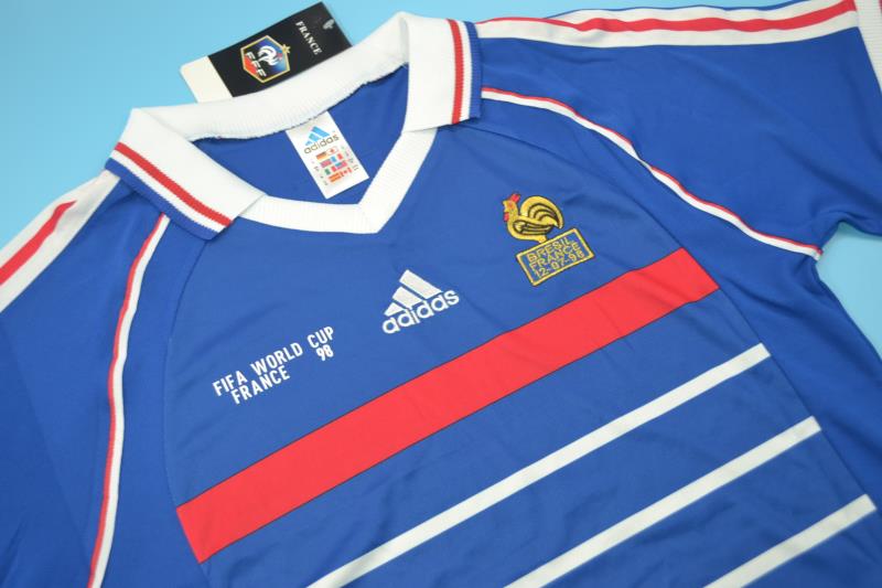 Thailand Quality(AAA) 1998 France Home Retro Soccer Jersey