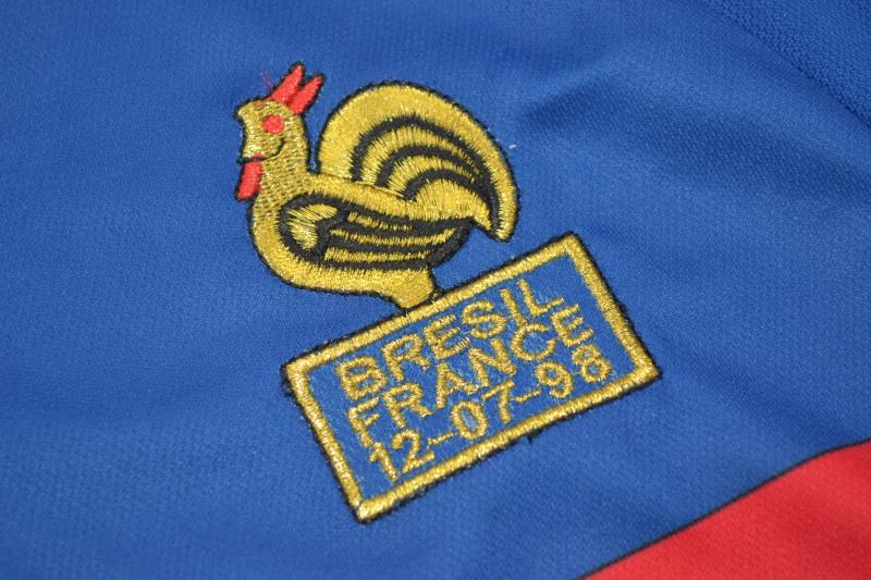 Thailand Quality(AAA) 1998 France Home Retro Soccer Jersey