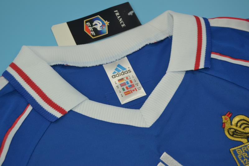 Thailand Quality(AAA) 1998 France Home Retro Soccer Jersey