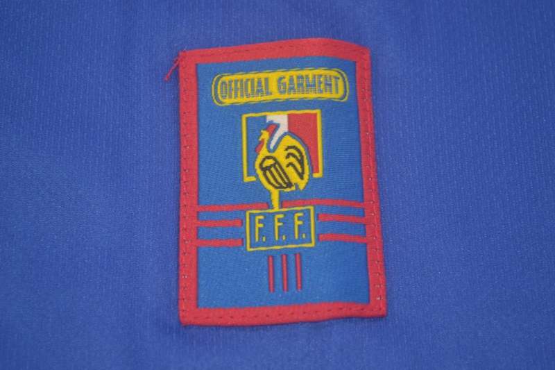 Thailand Quality(AAA) 1998 France Home Retro Soccer Jersey(L/S)