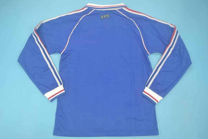 Thailand Quality(AAA) 1998 France Home Retro Soccer Jersey(L/S)