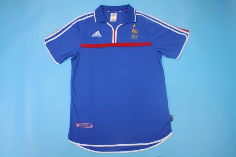 Thailand Quality(AAA) 2000 France Home Retro Soccer Jersey