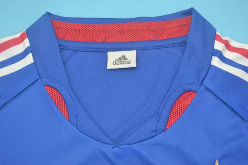 Thailand Quality(AAA) 2004 France Home Retro Soccer Jersey