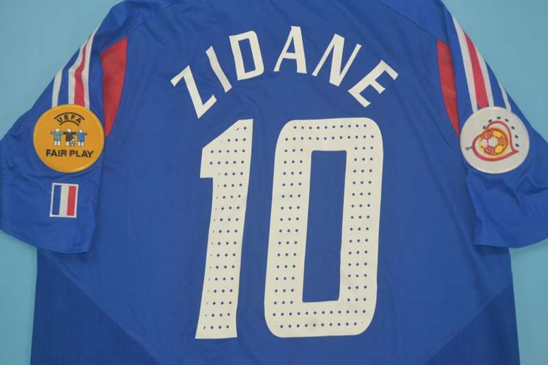 Thailand Quality(AAA) 2004 France Home Retro Soccer Jersey