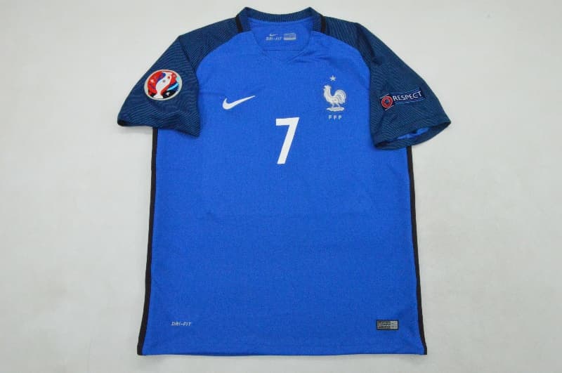 Thailand Quality(AAA) 2016 France Home Retro Soccer Jersey