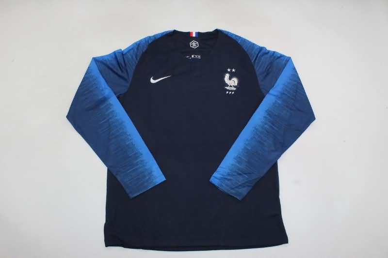 Thailand Quality(AAA) 2018 France Home Long Sleeve Retro Soccer Jersey