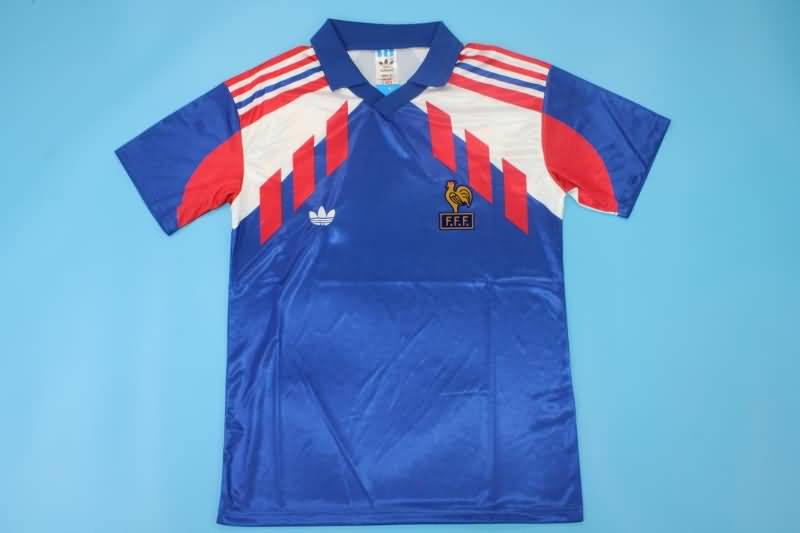 Thailand Quality(AAA) 1990/92 France Home Retro Soccer Jersey