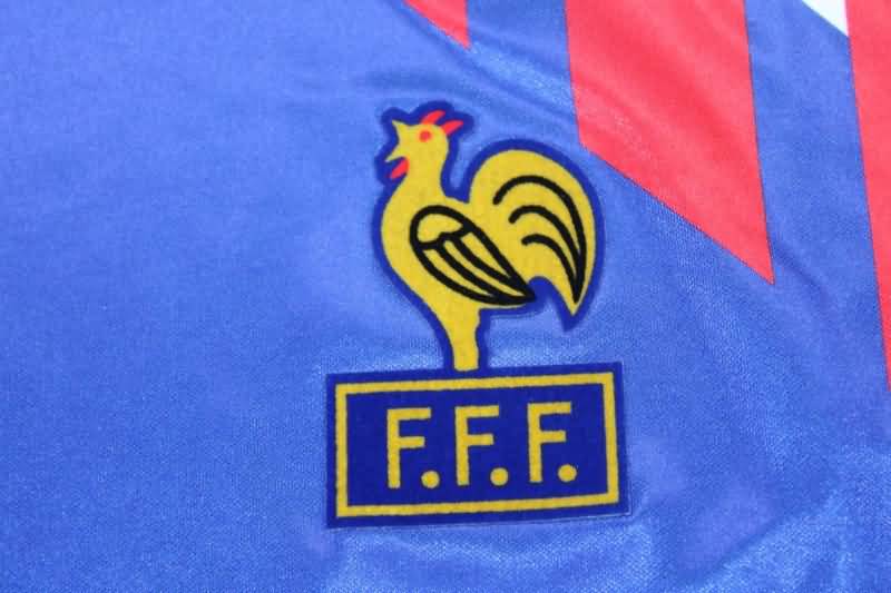 Thailand Quality(AAA) 1990/92 France Home Long Sleeve Retro Soccer Jersey