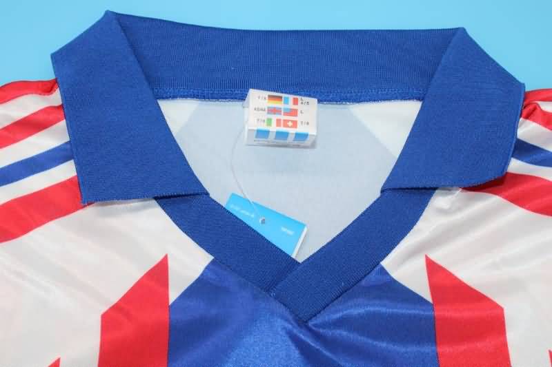 Thailand Quality(AAA) 1990/92 France Home Long Sleeve Retro Soccer Jersey