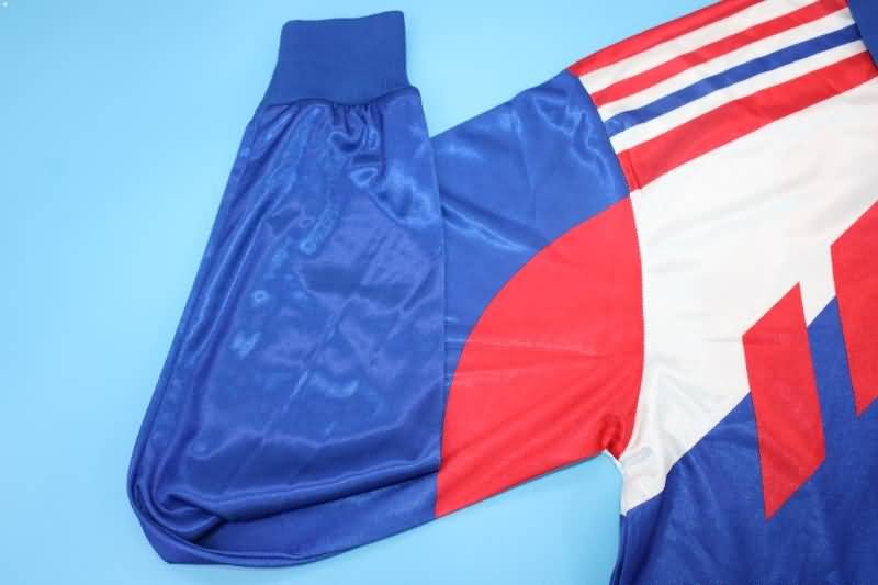 Thailand Quality(AAA) 1990/92 France Home Long Sleeve Retro Soccer Jersey