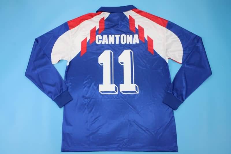 Thailand Quality(AAA) 1990/92 France Home Long Sleeve Retro Soccer Jersey