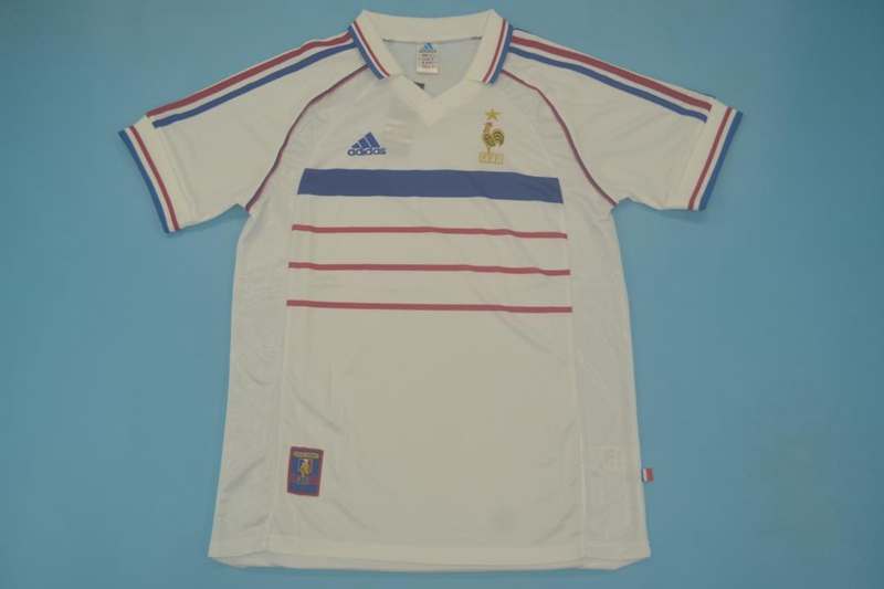 Thailand Quality(AAA) 1998/00 France Away Retro Soccer Jersey