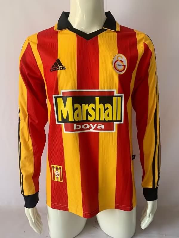 Thailand Quality(AAA) 1999/00 Galatasaray Home Long Sleeve Retro Soccer Jersey