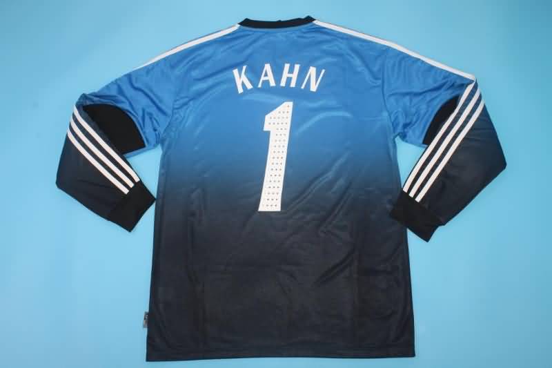 Thailand Quality(AAA) 2002 Germany Goalkeeper Black Blue Long Retro Soccer Jersey