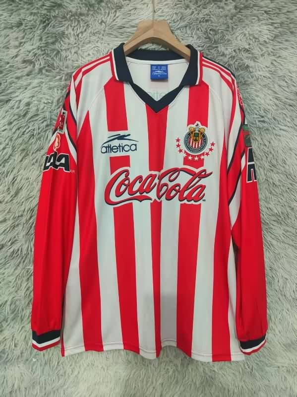 Thailand Quality(AAA) 1998/99 Guadalajara Home Long Sleeve Retro Soccer Jersey