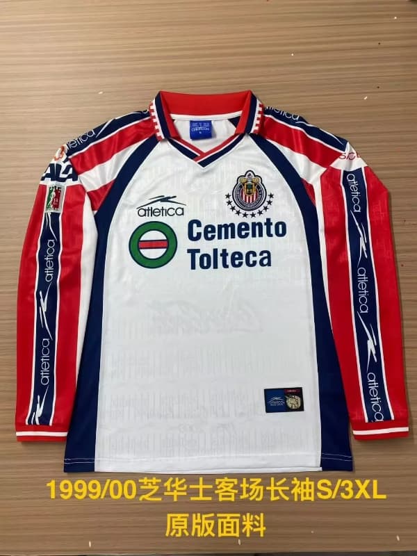 Thailand Quality(AAA) 1999/00 Guadalajara Away Retro Long Sleeve Soccer Jersey