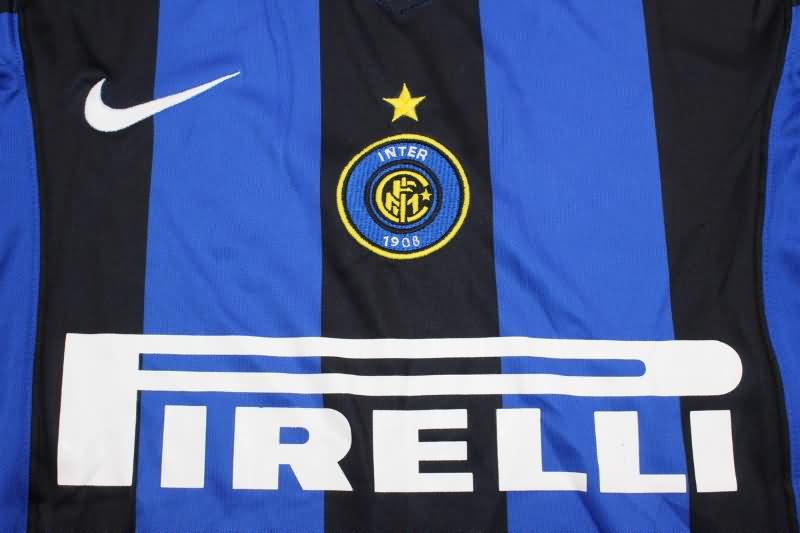 Thailand Quality(AAA) 2004/05 Inter Milan Home Retro Long Sleeve Soccer Jersey