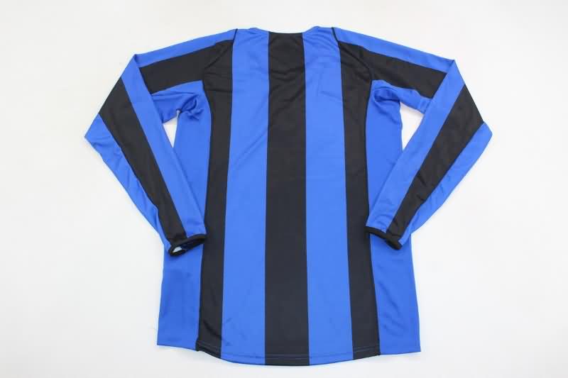 Thailand Quality(AAA) 2004/05 Inter Milan Home Retro Long Sleeve Soccer Jersey