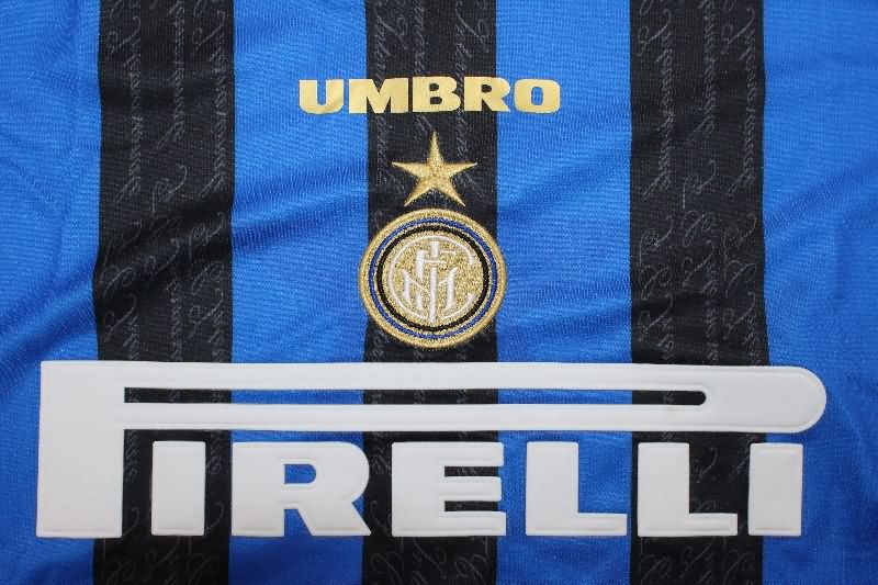 Thailand Quality(AAA) 1996/97 Inter Milan Home Long Sleeve Retro Soccer Jersey