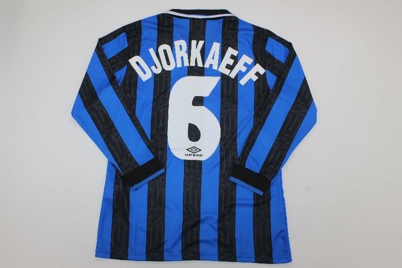 Thailand Quality(AAA) 1996/97 Inter Milan Home Long Sleeve Retro Soccer Jersey