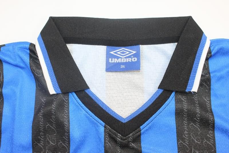 Thailand Quality(AAA) 1997/98 Inter Milan Home Long Sleeve Retro Soccer Jersey