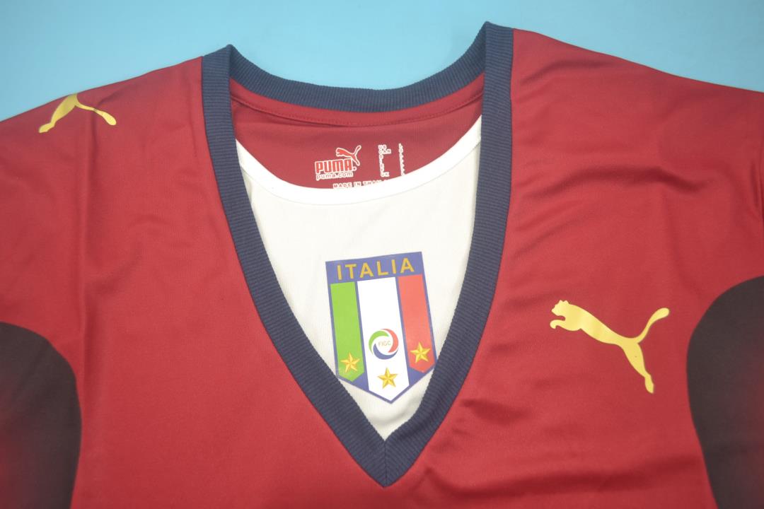 Thailand Quality(AAA) 2006 Italy Goalkeeper Red Retro soccer Jersey