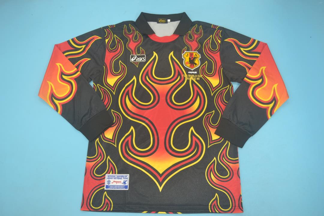 Thailand Quality(AAA) 1998 Japan Goalkeeper Black Retro Soccer Jersey(L/S)