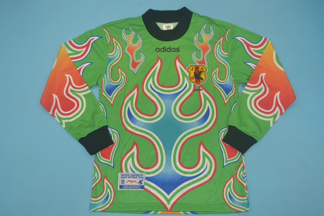 Thailand Quality(AAA) 1998 Japan Goalkeeper Green Retro Soccer Jersey(L/S)