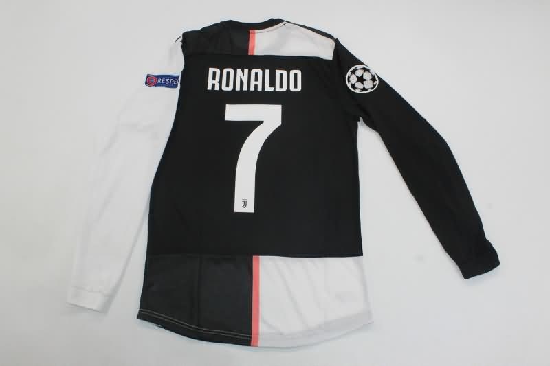 Thailand Quality(AAA) 2019/20 Juventus Home Long Sleeve Retro Soccer Jersey