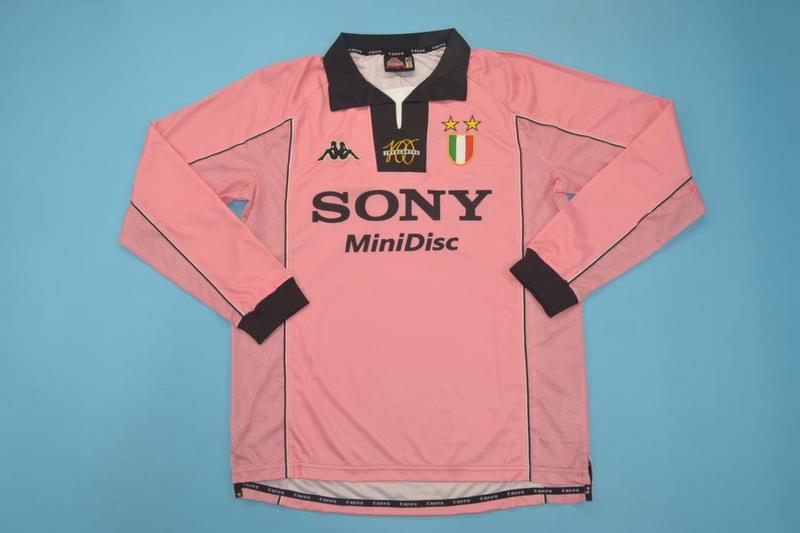 Thailand Quality(AAA) 1997/98 Juventus Away Retro Soccer Jersey(L/S)