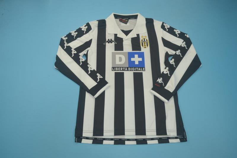 Thailand Quality(AAA) 1999/00 Juventus Home Retro Soccer Jersey(L/S)