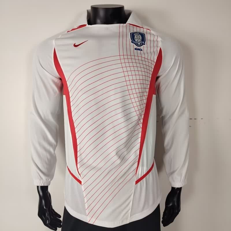Thailand Quality(AAA) 2002 Korea Away Long Sleeve Retro Soccer Jersey