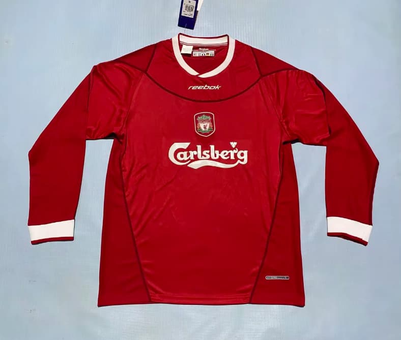 Thailand Quality(AAA) 2002/04 Liverpool Home Long Sleeve Retro Soccer Jersey