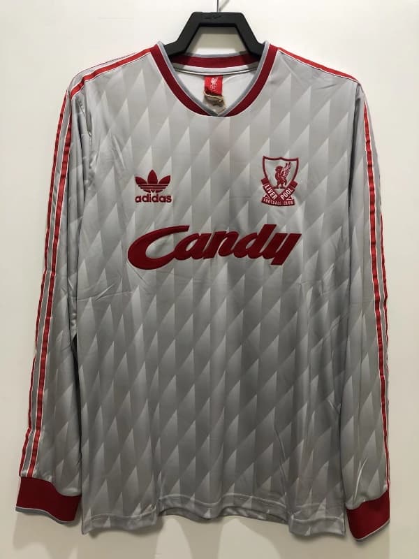 Thailand Quality(AAA) 1988/89 Liverpool Away Long Sleeve Retro Soccer Jersey