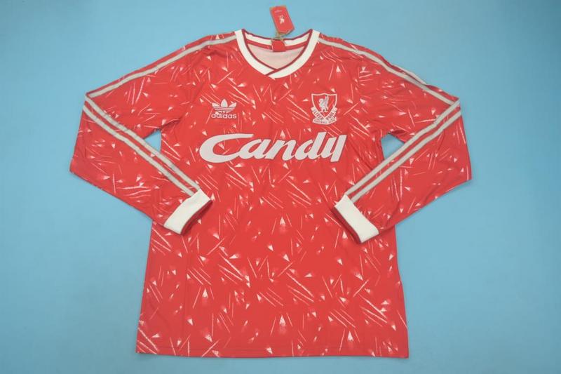 Thailand Quality(AAA) 1989/91 Liverpool Home Retro Soccer Jersey(L/S)