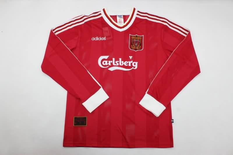 Thailand Quality(AAA) 1995/96 Liverpool Home Long Sleeve Retro Soccer Jersey